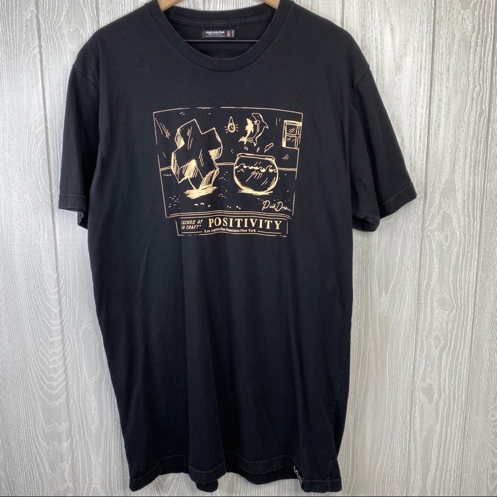 Pink Dolphin Positivity Mens Black XL T Shirt